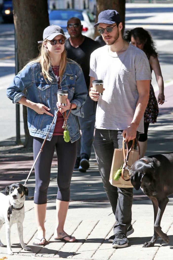 Melissa Benoist Walks Her Dogs With Chris Wood in Vancouver 08/26/2017-1