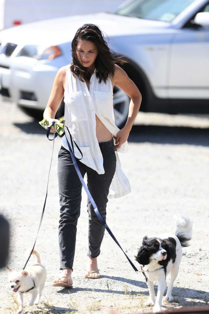 Olivia Munn Walks Her Dogs Out in Vancouver 08/18/2017-1