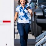Francia Raisa on the Set of Her Show in LA 09/15/2017