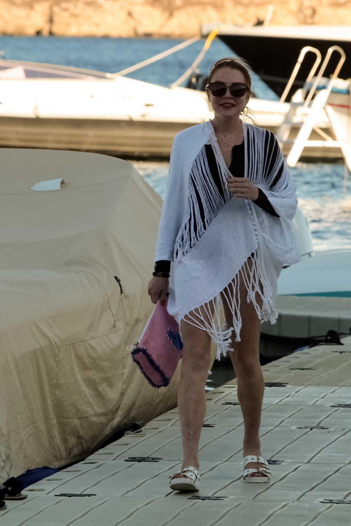 Lindsay Lohan Leaves a Yacht on Mykonos Island 09/04/2017-2