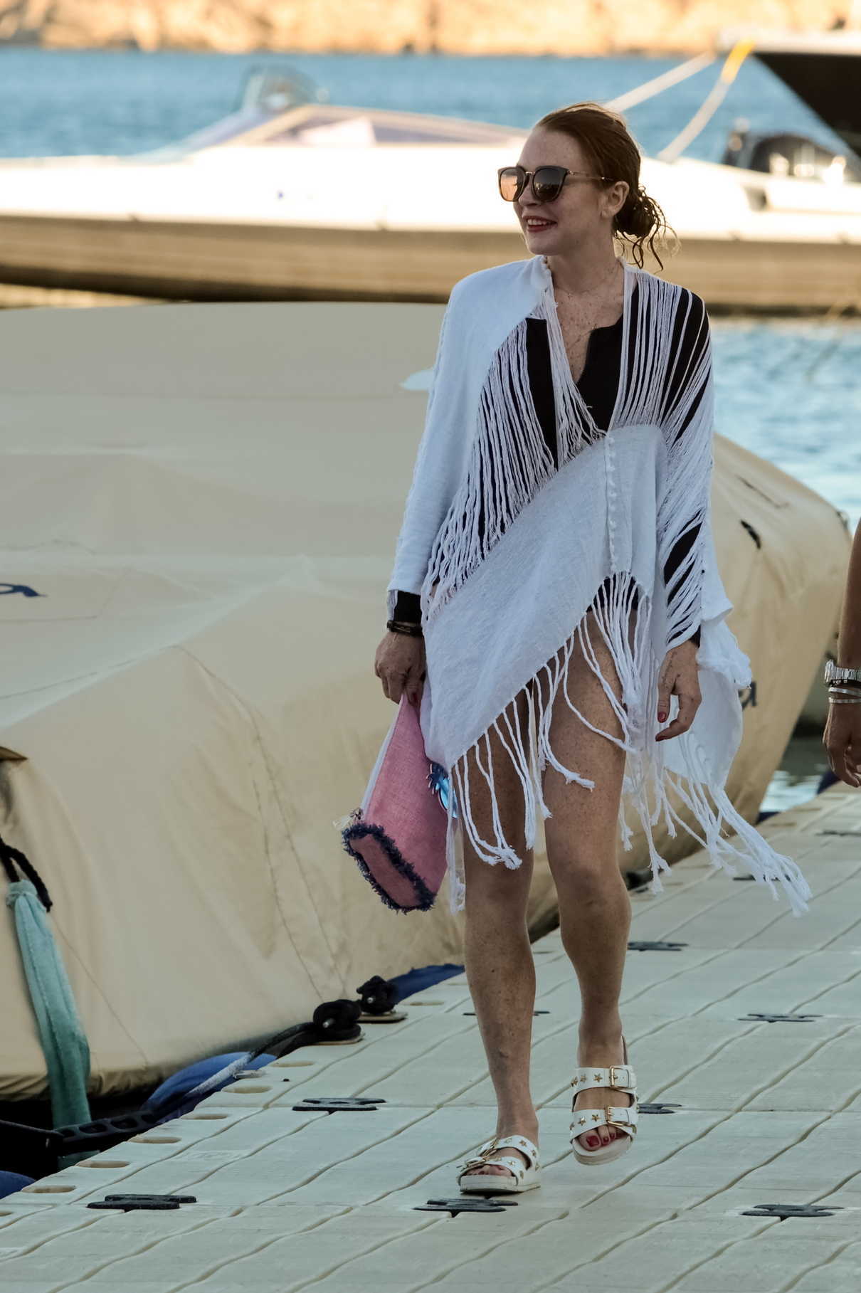 Lindsay Lohan Leaves a Yacht on Mykonos Island 09/04/2017-3