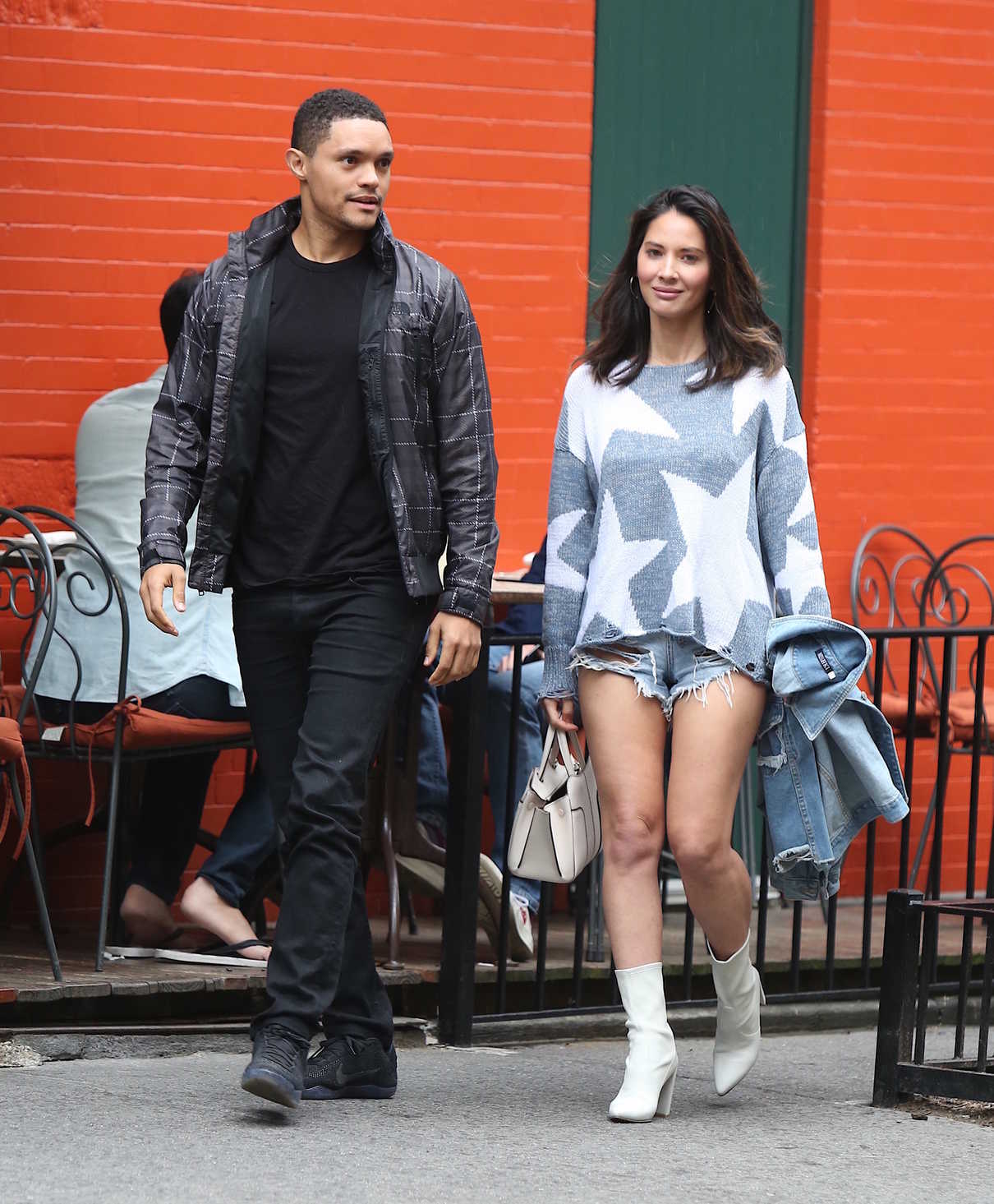 Olivia Munn Having Lunch With Trevor Noah in the West Village, NYC 09/02/2017-3