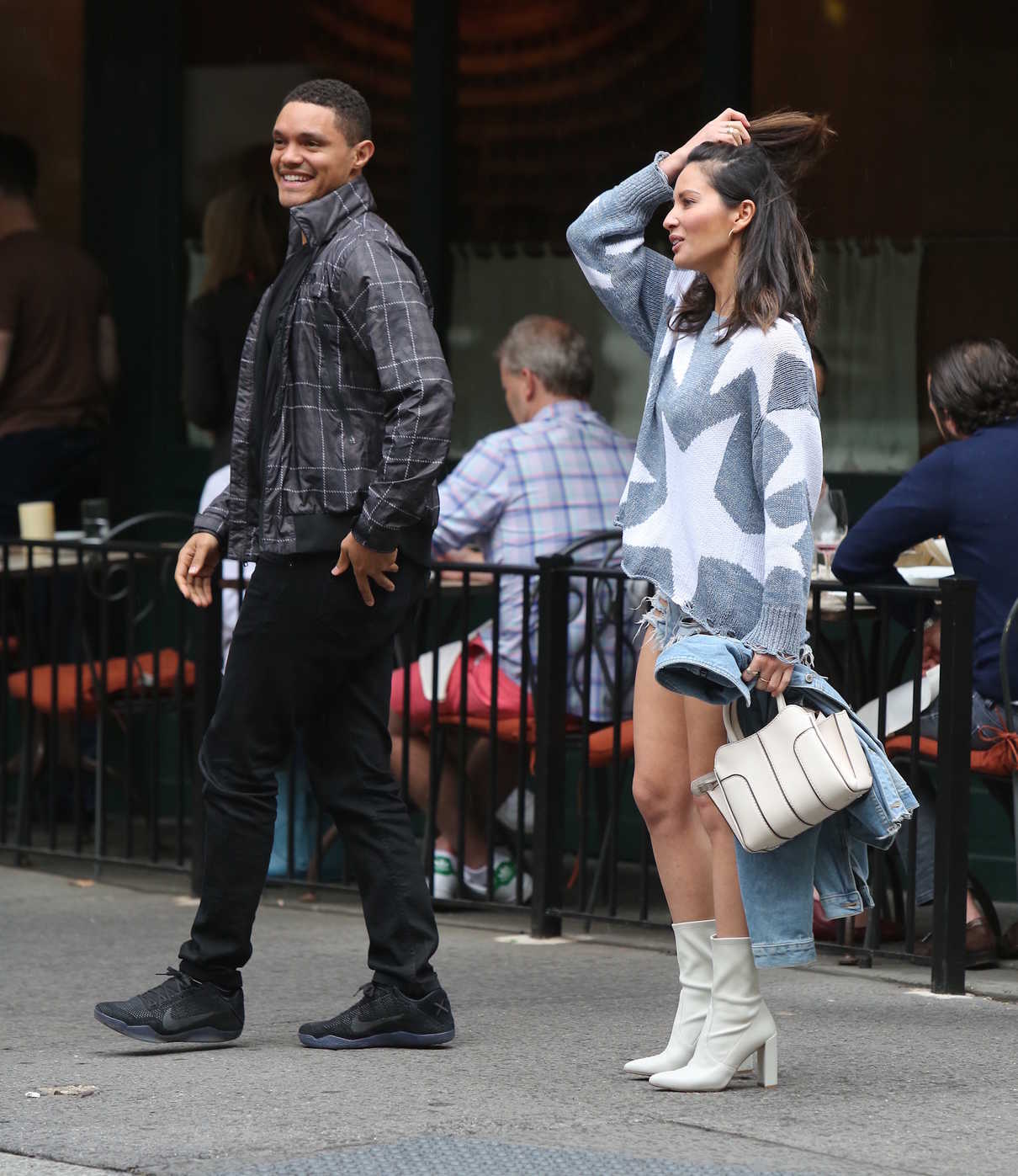 Olivia Munn Having Lunch With Trevor Noah in the West Village, NYC 09/02/2017-4