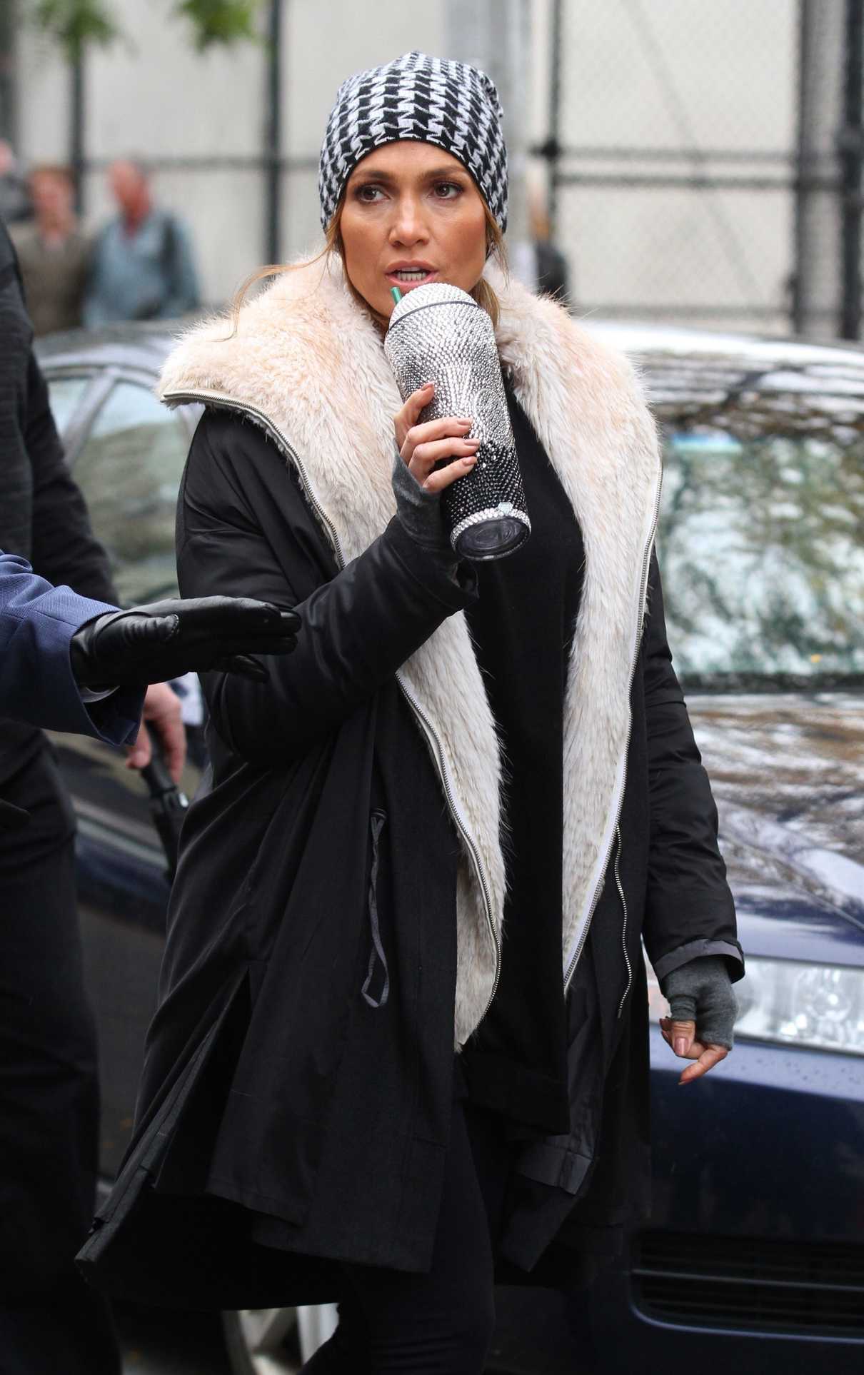 Jennifer Lopez on the Set of Her Upcoming Project Second Act in New York 10/26/2017-2