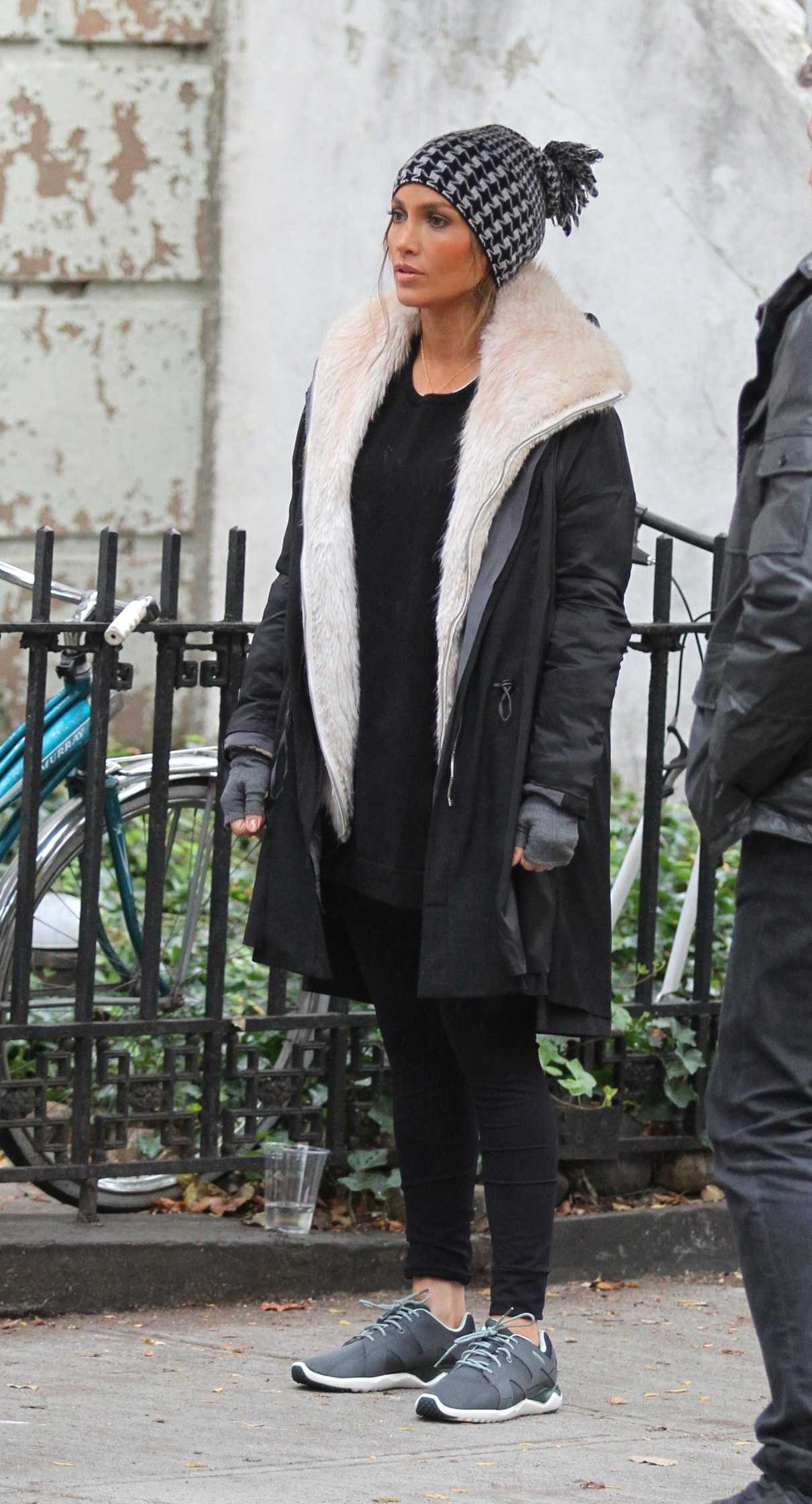 Jennifer Lopez on the Set of Her Upcoming Project Second Act in New York 10/26/2017-3