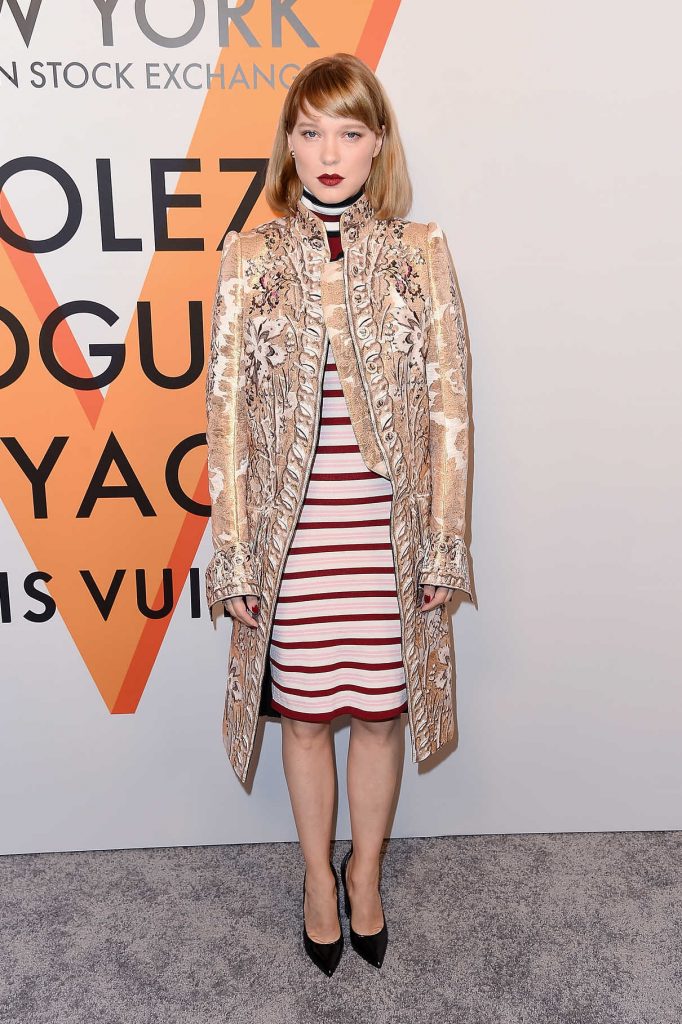 Lea Seydoux at the Volez, Voguez, Voyagez: Louis Vuitton Exhibition Opening in NYC 10/26/2017-1