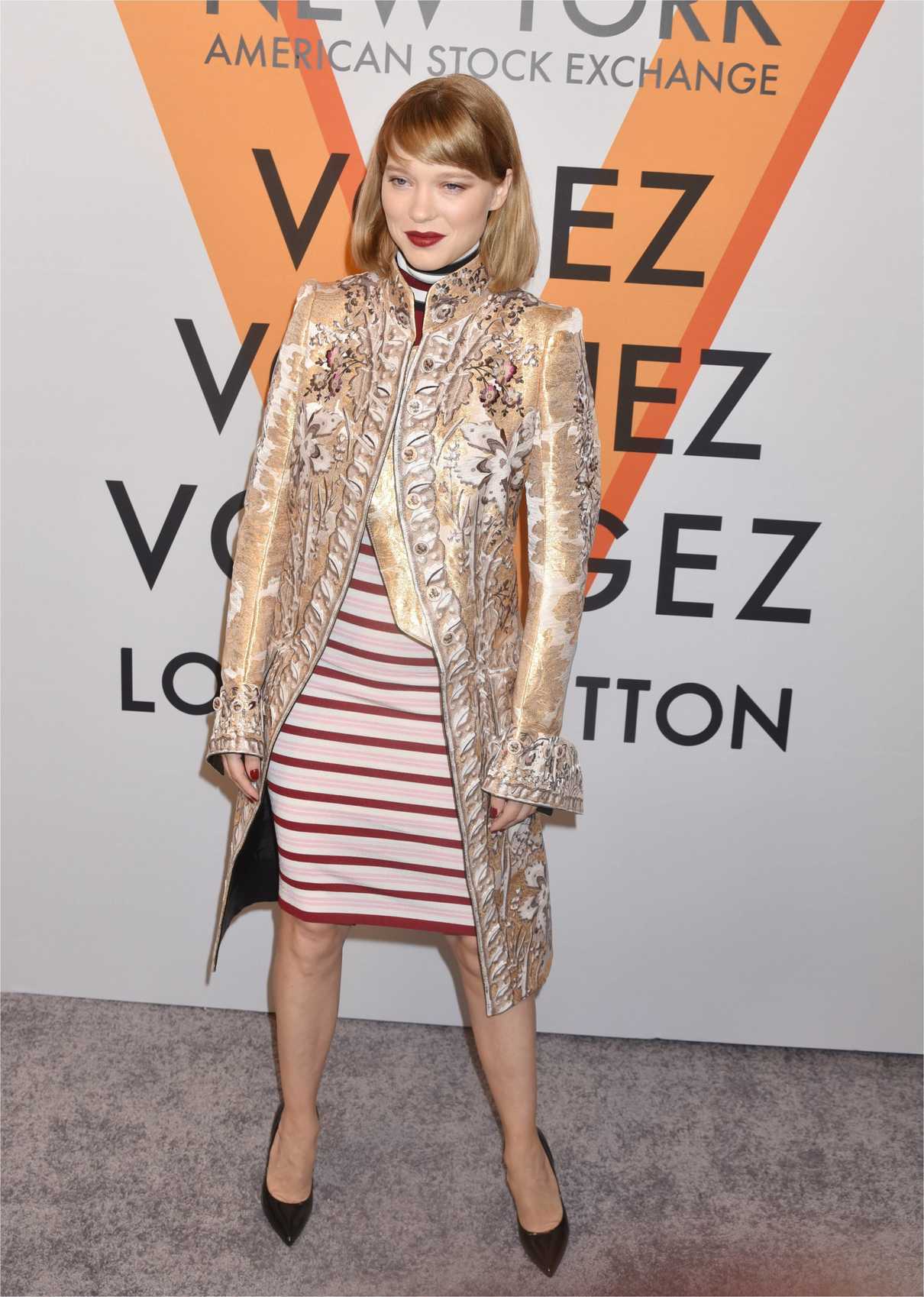 Lea Seydoux at the Volez, Voguez, Voyagez: Louis Vuitton Exhibition Opening in NYC 10/26/2017-3