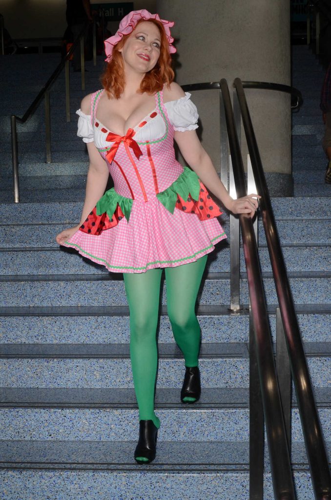 Maitland Ward Dressed as Strawberry Shortcake During Stan Lee's Los Angeles Comic-Con 10/28/2017-1