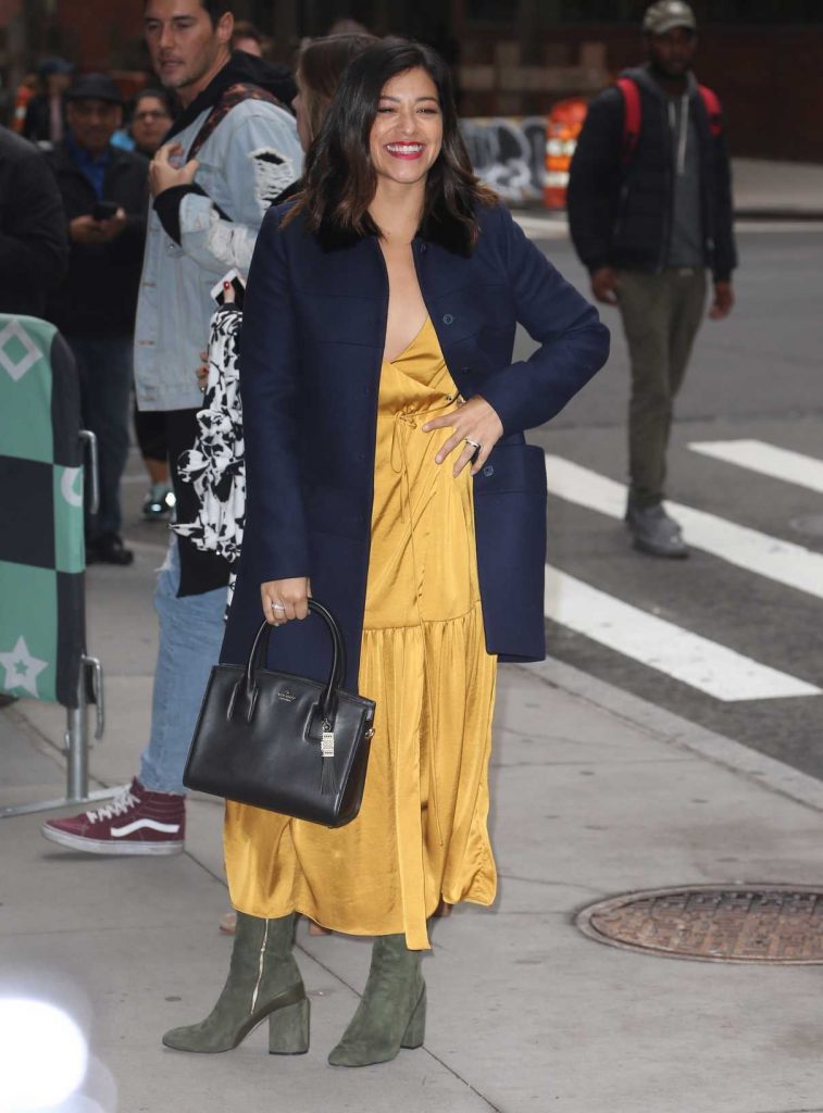 The 33-year-old actress Gina Rodriguez leaves the AOL Build Series in New York City.-2