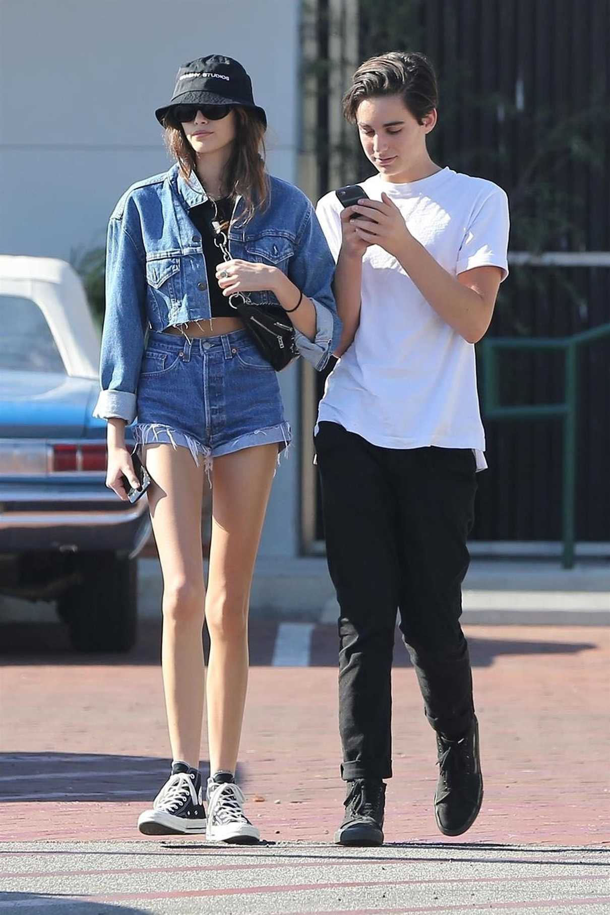 Kaia Gerber Wears a Denim Shorts Out in Malibu 11/24/2017-3