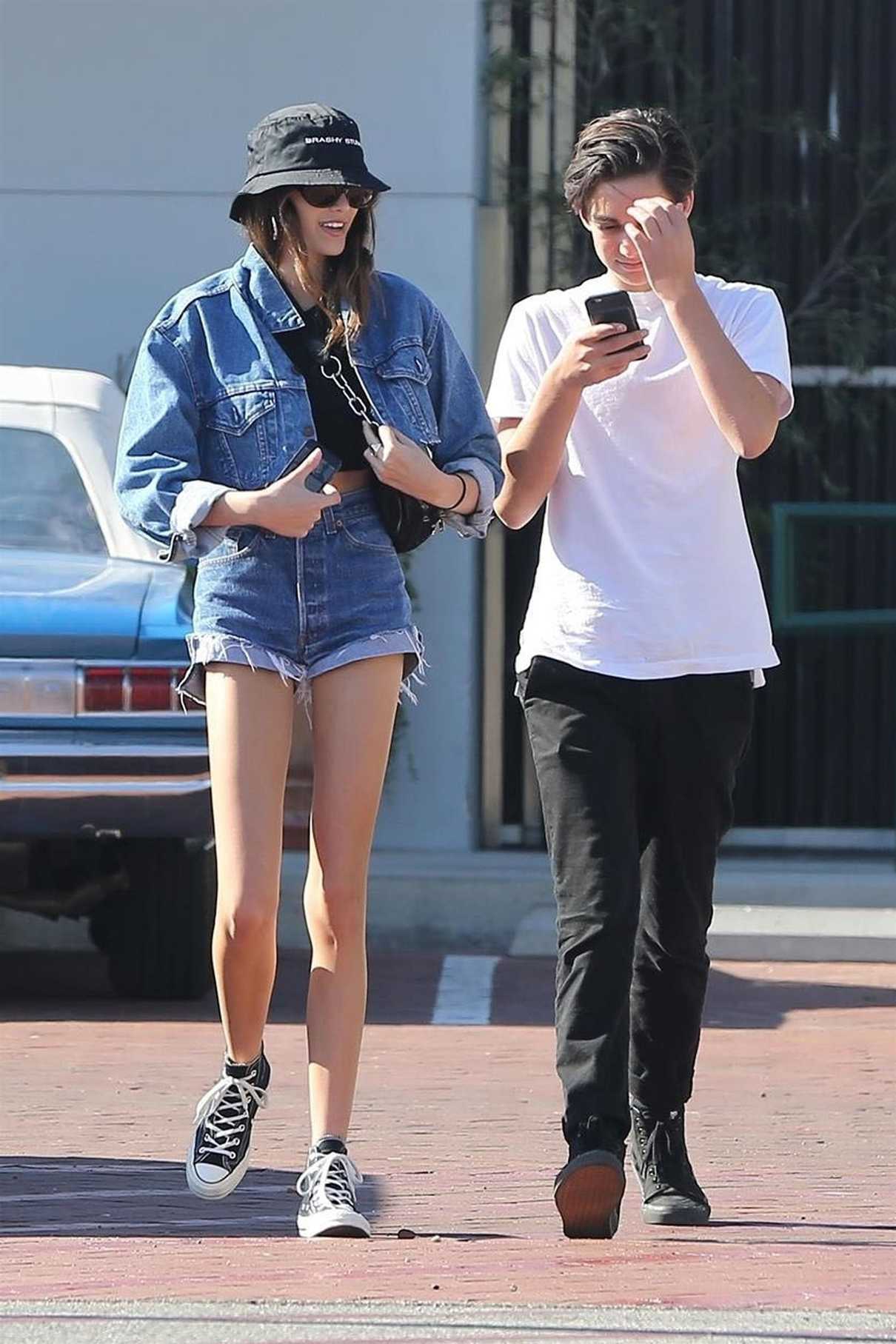 Kaia Gerber Wears a Denim Shorts Out in Malibu 11/24/2017-4