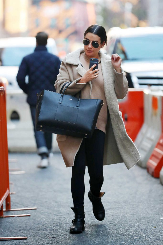 Lea Michele Arrives in New York City to Celebrate the Holidays With Family 11/20/2017-1