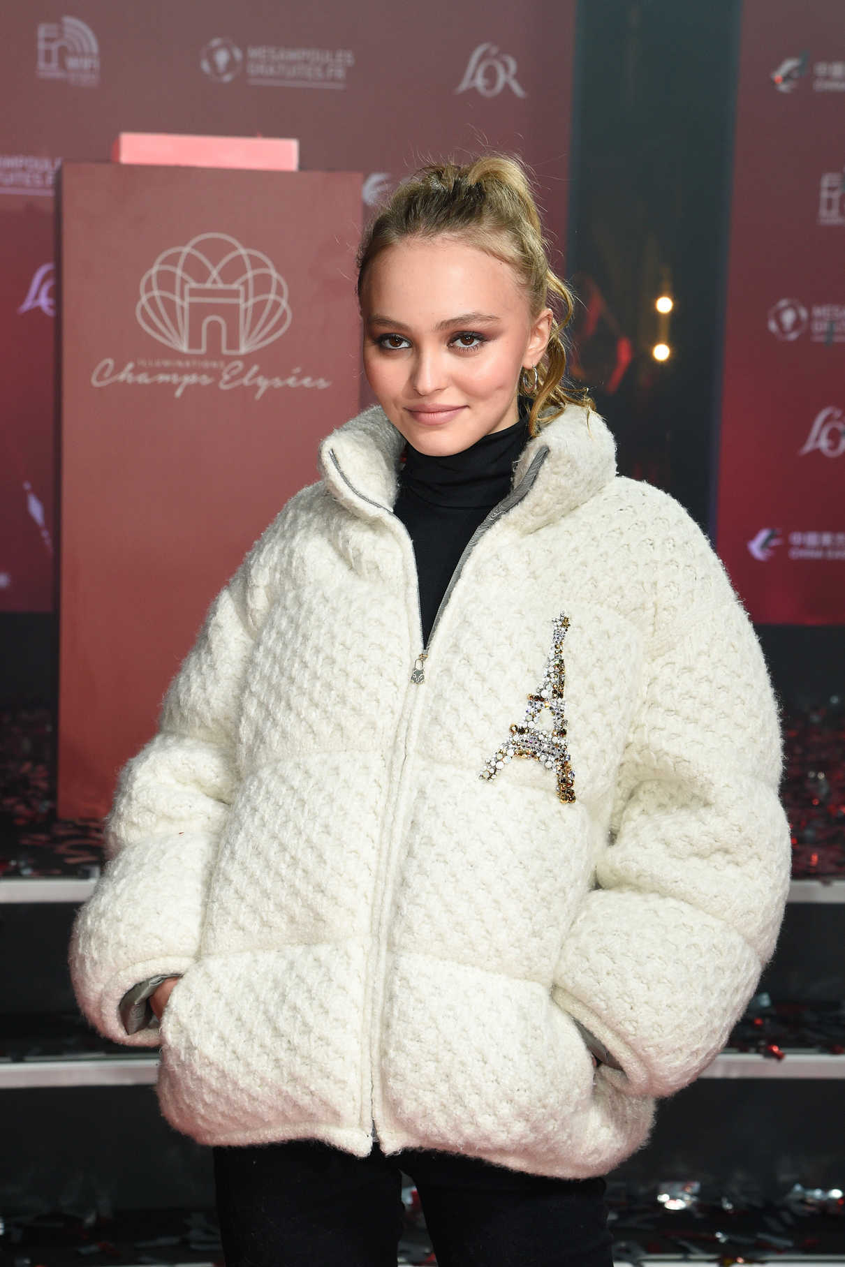 Lily Rose Depp Attends the Champs Elysees Christmas Lights Launch in Paris 11/22/2017-2