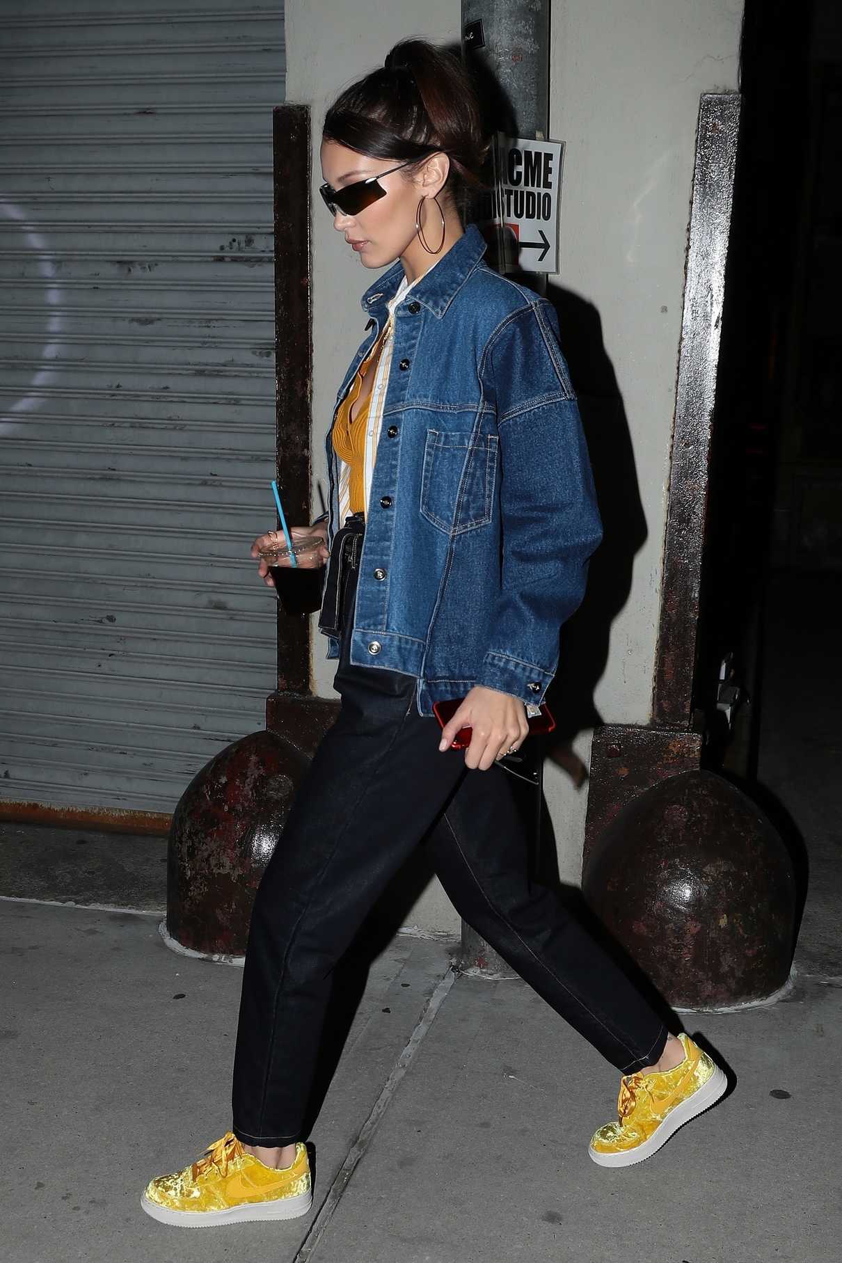 Bella Hadid Wears a Yellow Nike Sneakers in New York City 12/11/2017-4