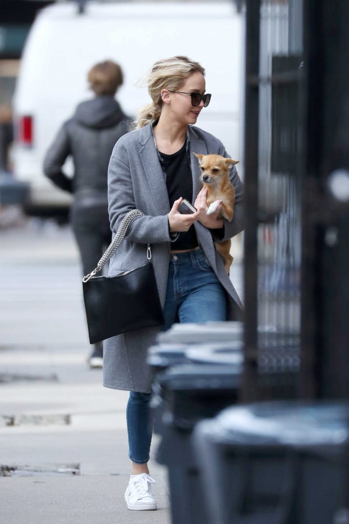 Jennifer Lawrence Was Seen Out with Her Pooch in New York City 12/21/2017-1