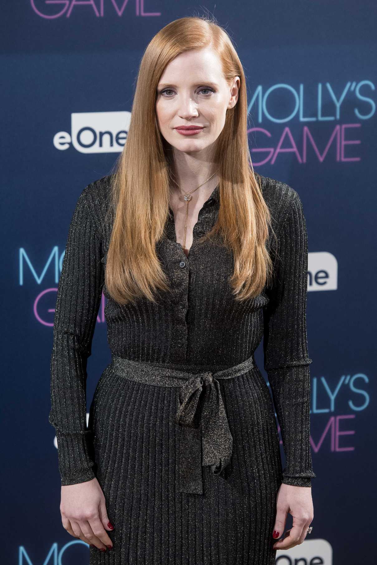 Jessica Chastain at Molly's Game Photocall in Madrid 12/04/2017-4