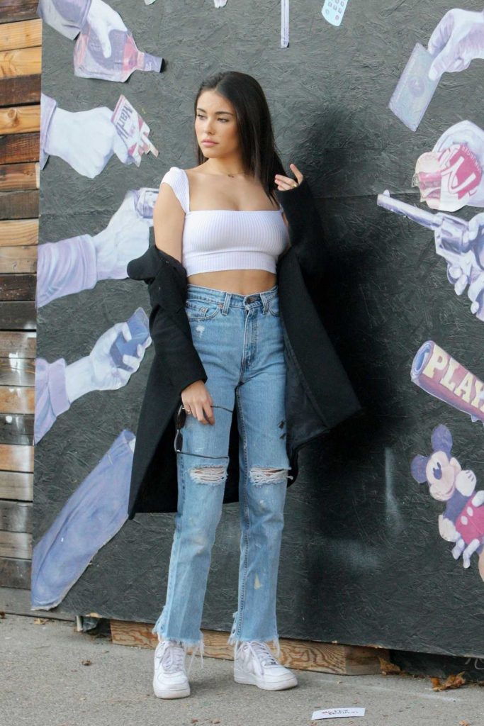 Madison Beer Poses for Pictures by Street Art in West Hollywood 12/06/2017-1