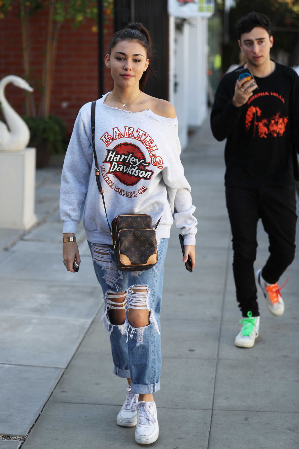 Madison Beer Wears a Harley-Davidson Sweater Out in West Hollywood 11/30/2017-4