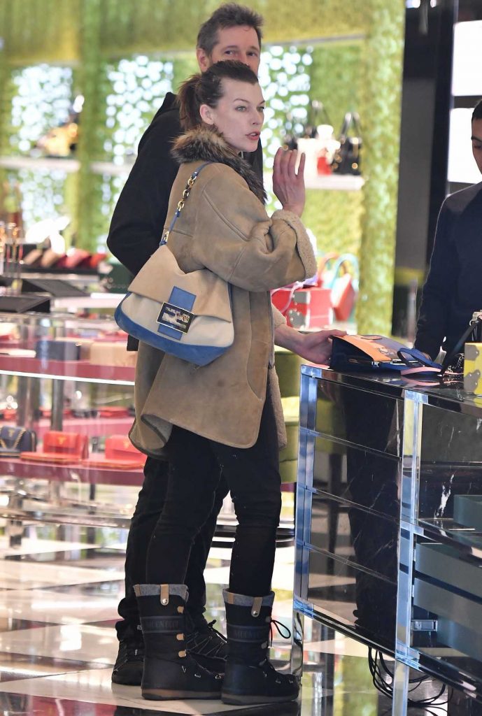 Milla Jovovich Goes Shopping at the Prada Store in Beverly Hills 12/21