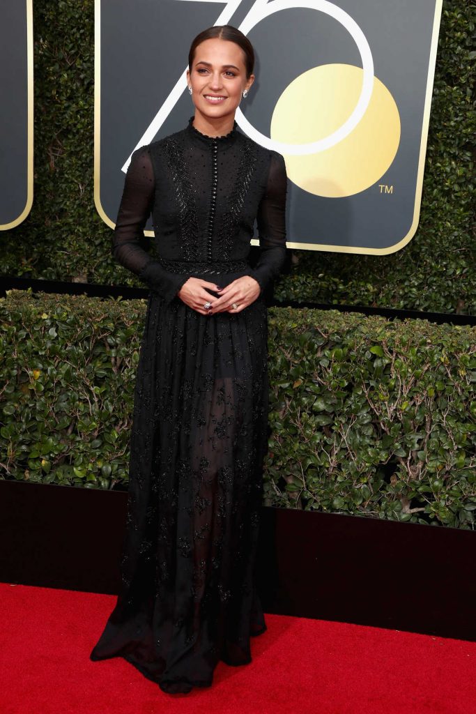 Alicia Vikander at the 75th Annual Golden Globe Awards in Beverly Hills 01/07/2018-1