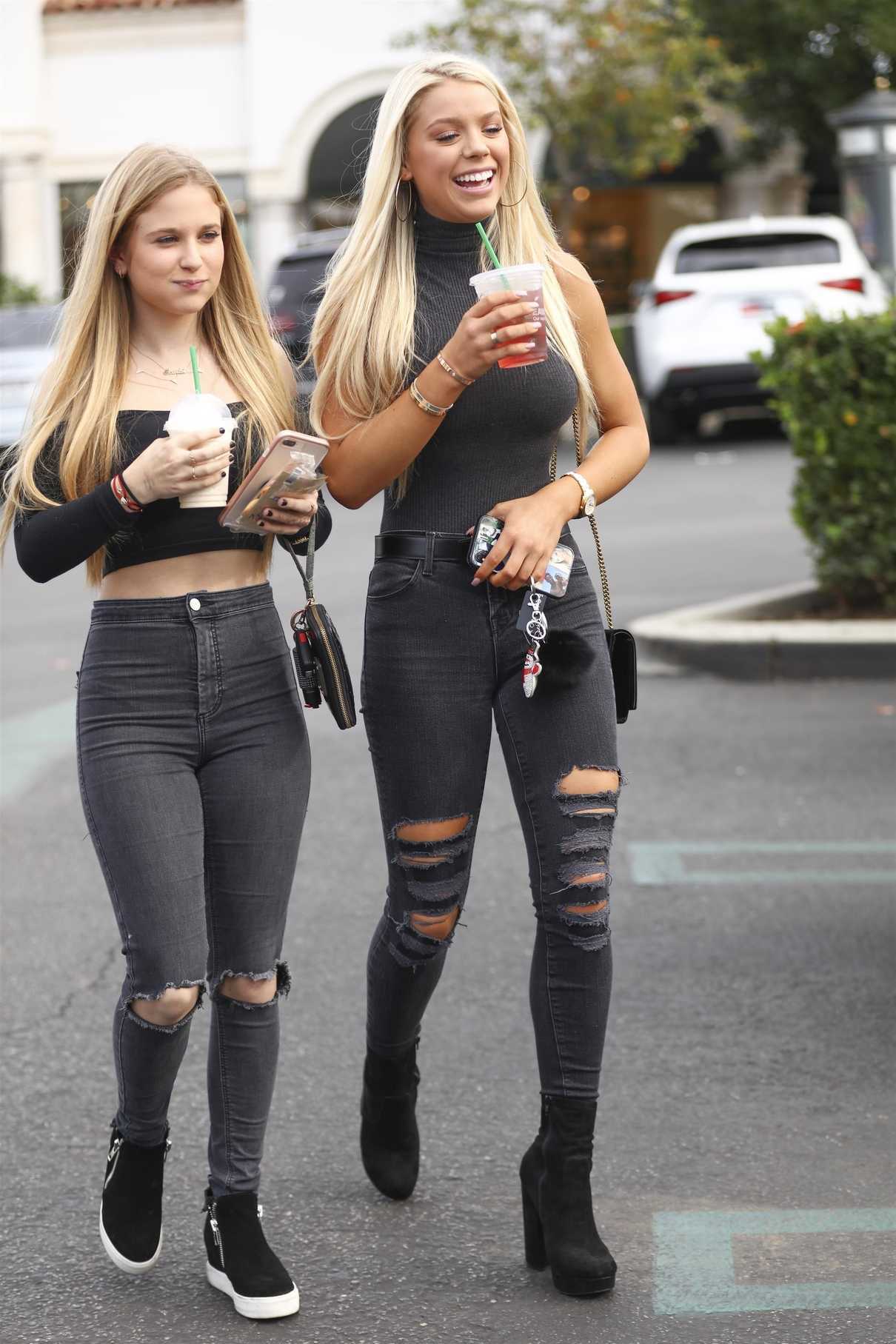 Kaylyn Slevin Leaves Starbucks with Friends in Calabasas 01/15/2018-2