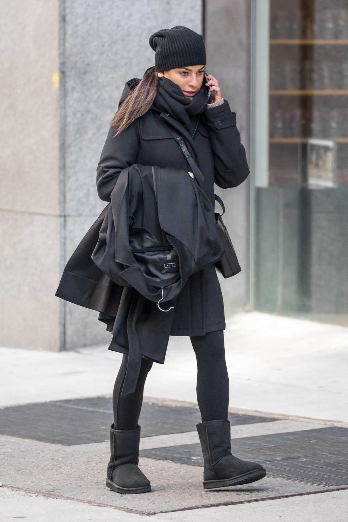 Lea Michele Takes Her Coat to Dry Cleaners in New York City 01/27/2018-2