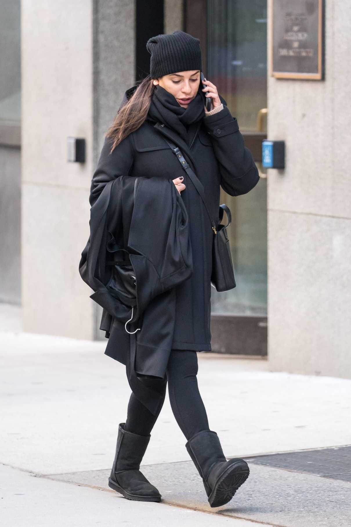 Lea Michele Takes Her Coat to Dry Cleaners in New York City 01/27/2018-3