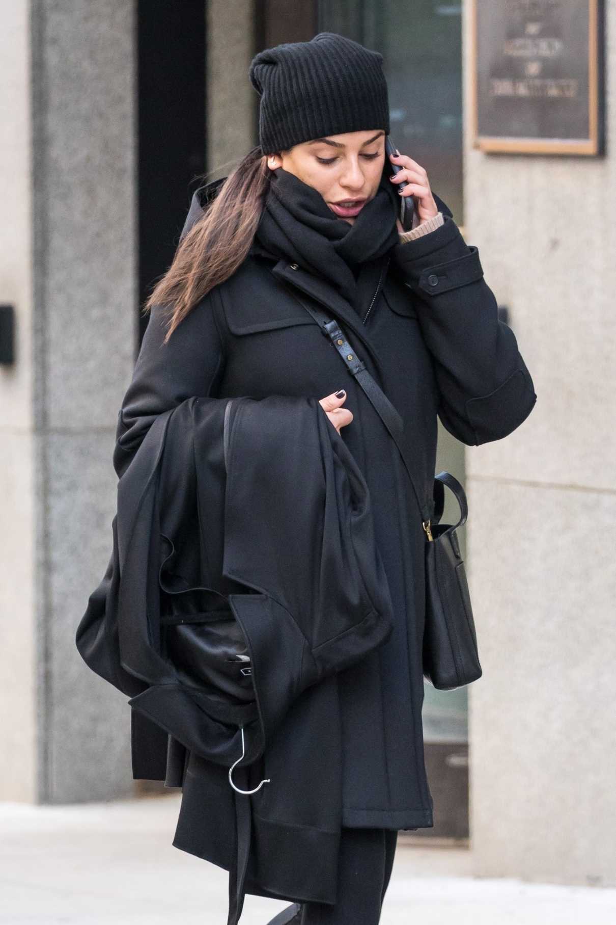 Lea Michele Takes Her Coat to Dry Cleaners in New York City 01/27/2018-4