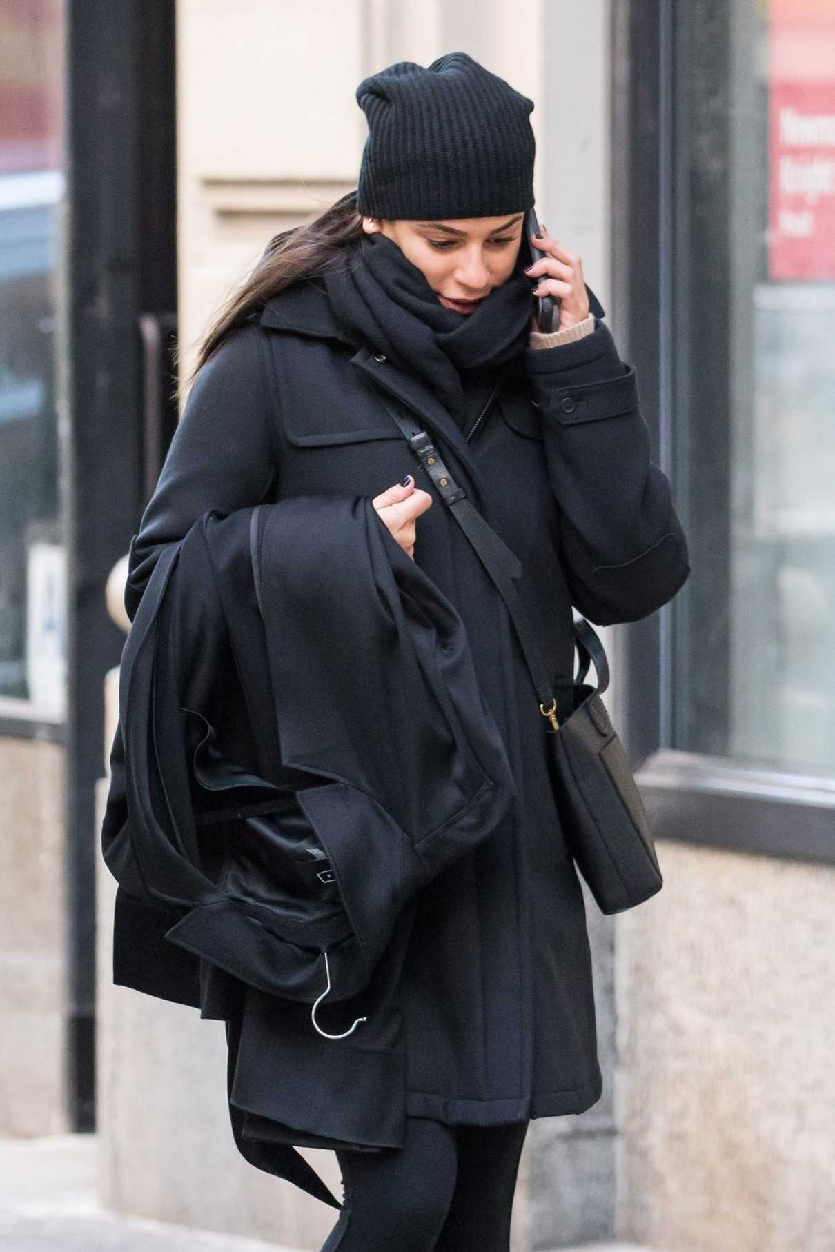 Lea Michele Takes Her Coat to Dry Cleaners in New York City 01/27/2018-5