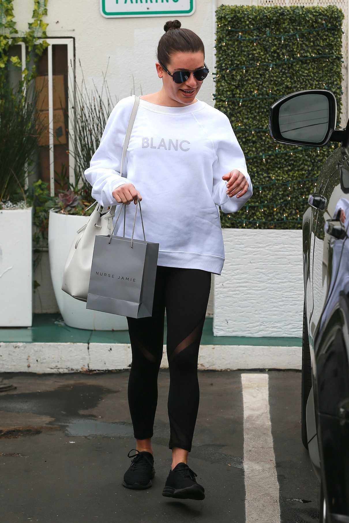 Lea Michele Visits a Spa in Santa Monica 01/03/2018-2