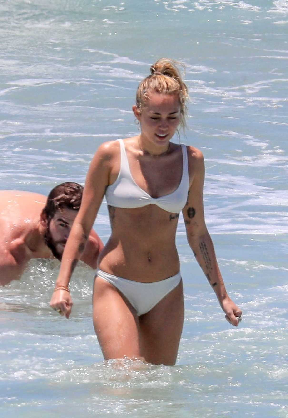 Miley Cyrus in Bikini at the Beach with Liam Hemsworth in Byron Bay, Australia 01/15/2018-5