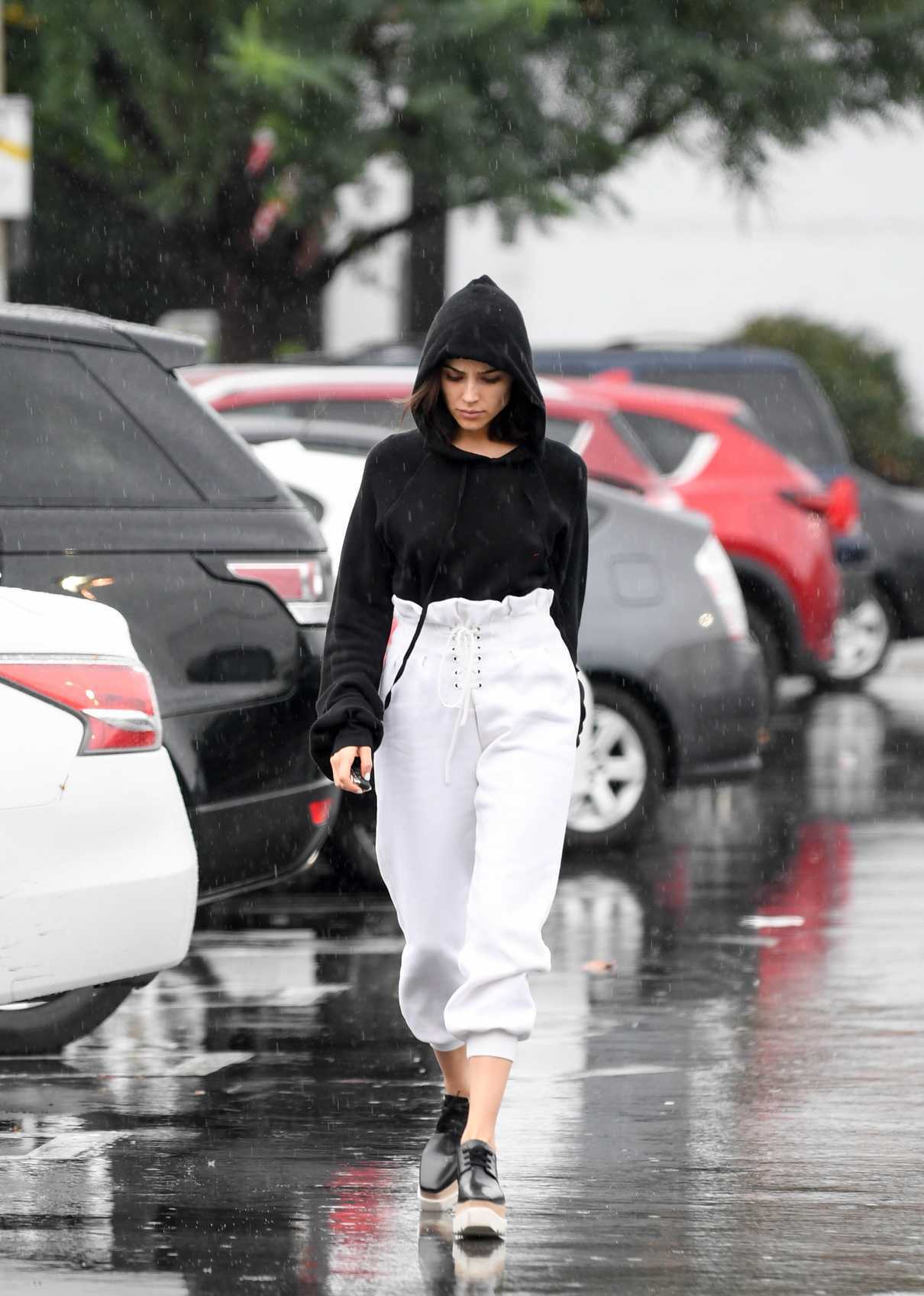 Olivia Culpo Goes Out in the Rain to Shop for Groceries in Los Angeles 01/09/2018-3