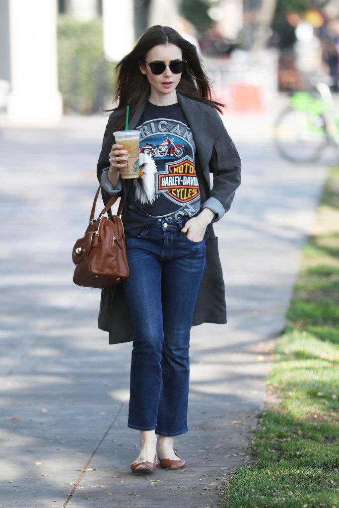 Lily Collins Leaves the Starbucks in West Hollywood 02/06/2018-1