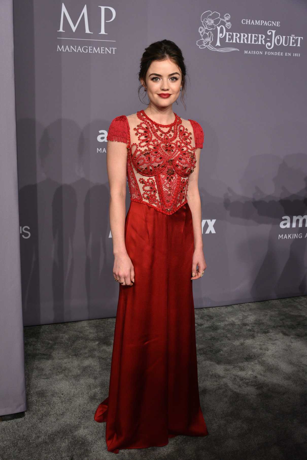 Lucy Hale at 2018 amfAR Gala New York at Cipriani Wall Street in New York City 02/07/2018-2