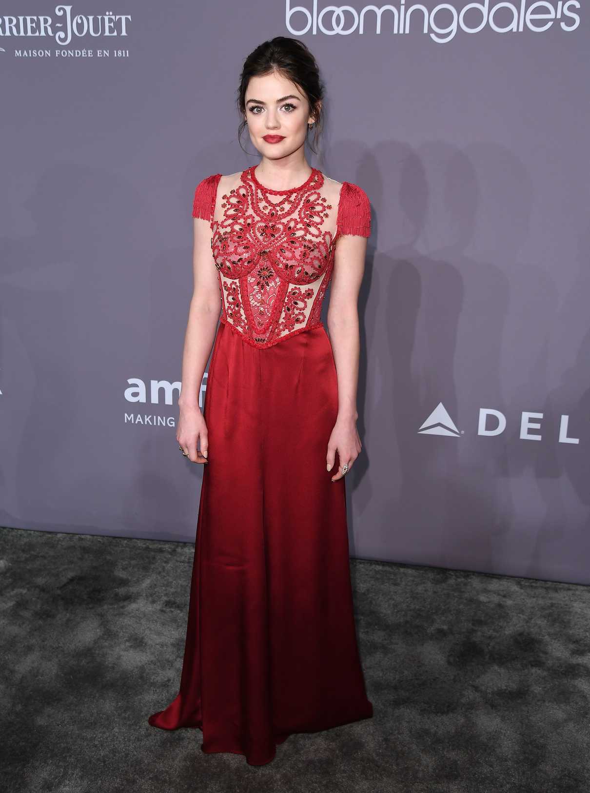 Lucy Hale at 2018 amfAR Gala New York at Cipriani Wall Street in New York City 02/07/2018-3