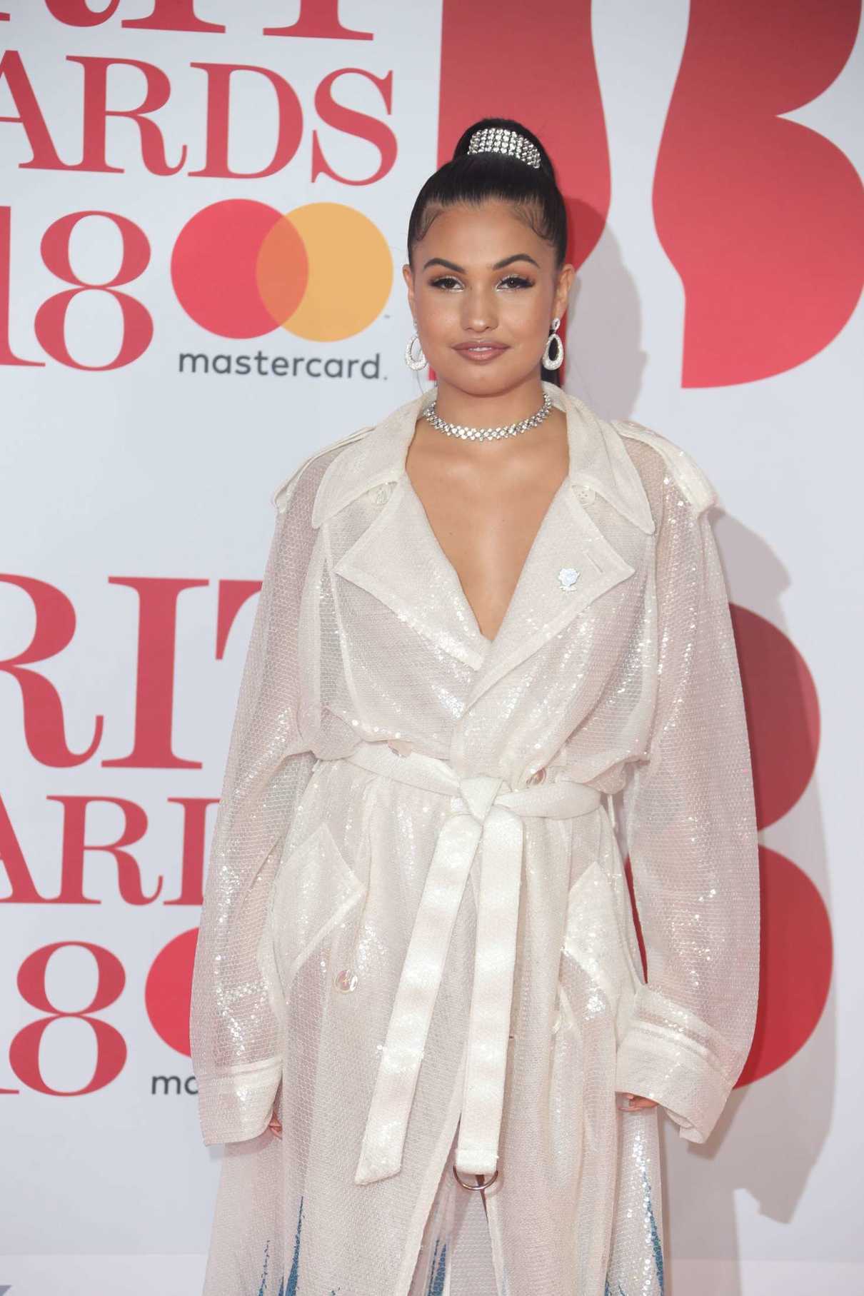 Mabel McVey Attends the 2018 Brit Awards at the O2 Arena in London 02/21/2018-3