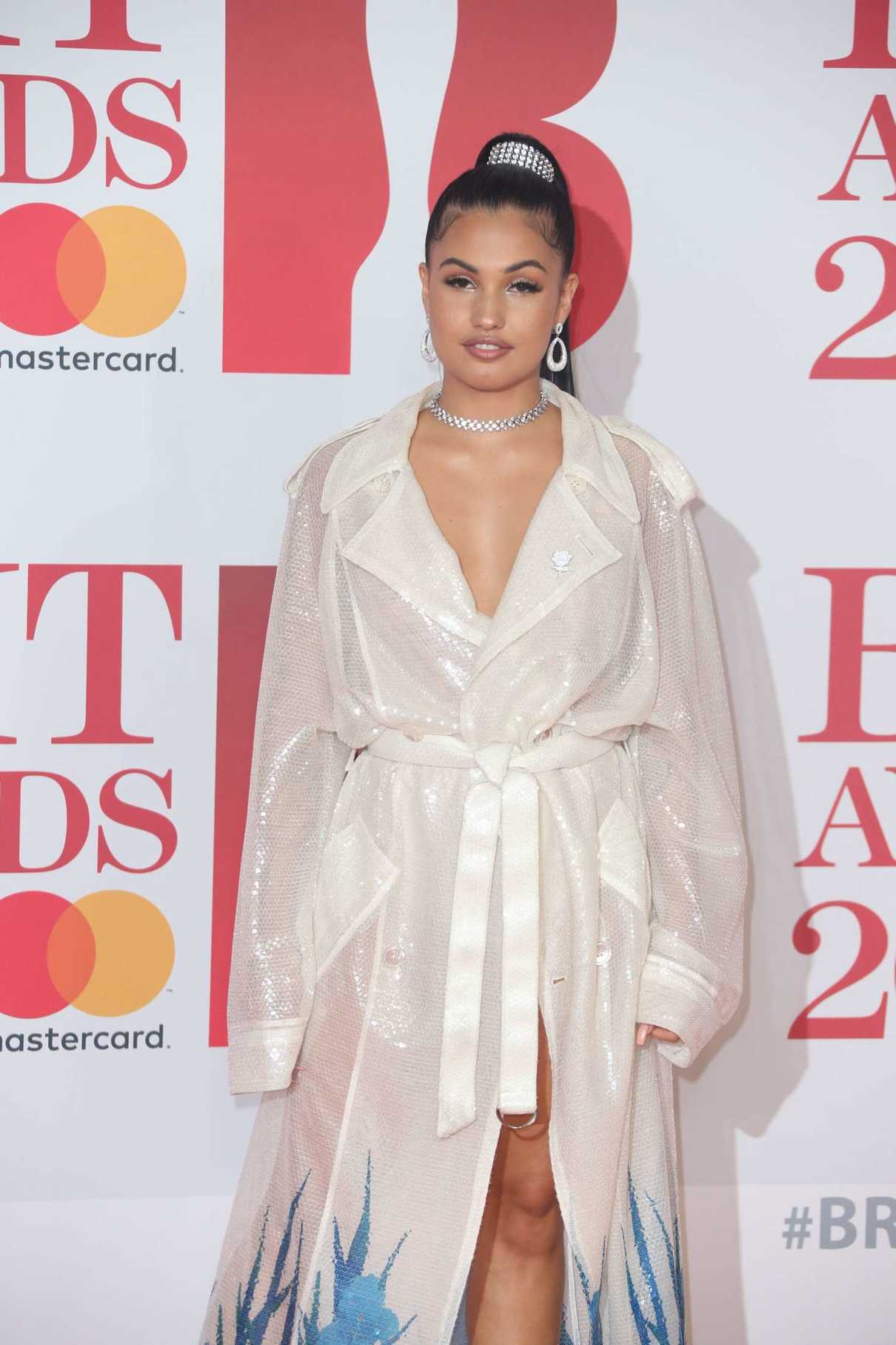 Mabel McVey Attends the 2018 Brit Awards at the O2 Arena in London 02/21/2018-4