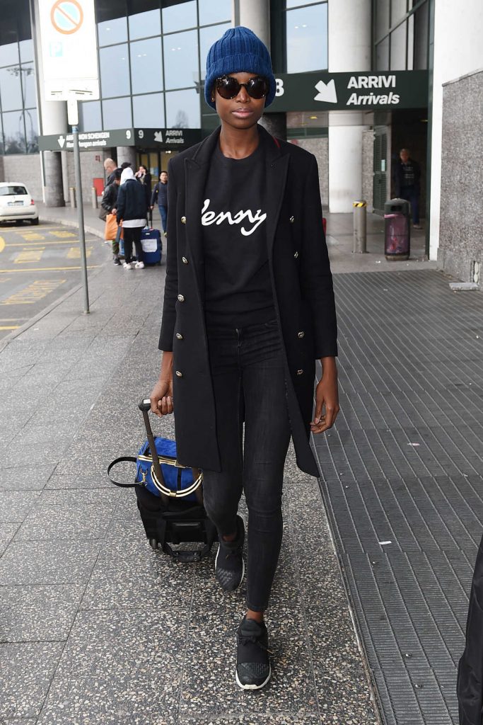 Maria Borges Arrives at Malpensa Airport in Milan 02/20/2018-1