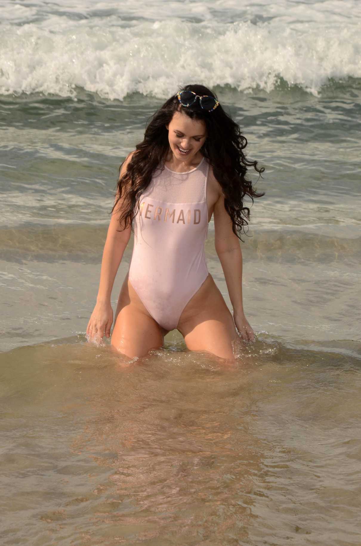 Natasha Blasick Wears a Swimsuit at the Beach in Malibu 02/18/2018-5