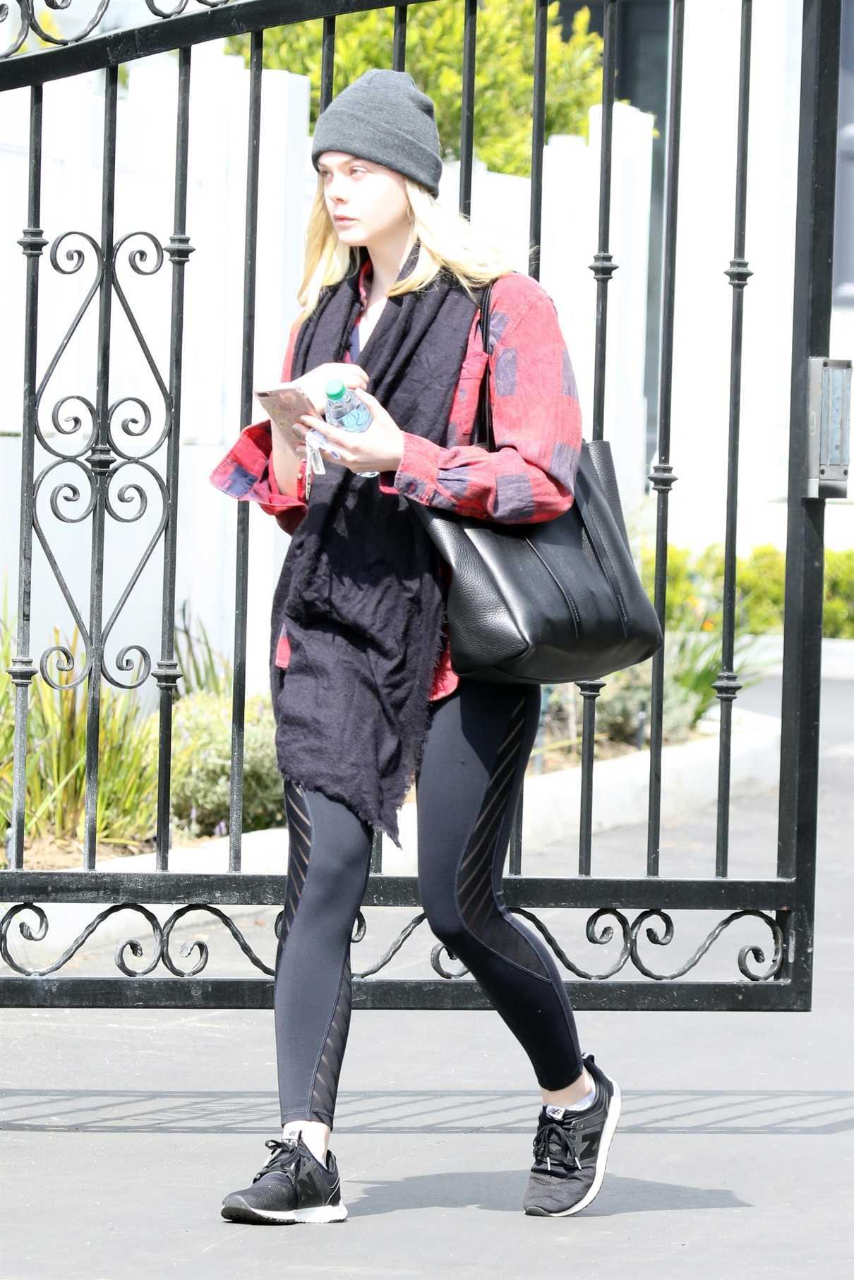 Elle Fanning Arrives at LA Fitness in Studio City 03/01/2018-4