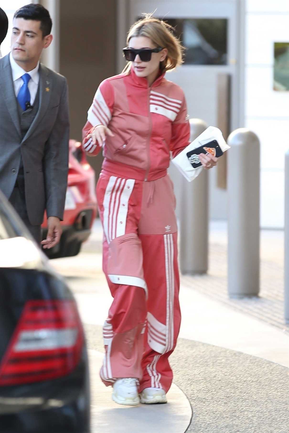 Hailey Baldwin Wears Adidas Track Suit as She Goes Shopping at Barneys NY in Beverly Hills 03/23/2018-4