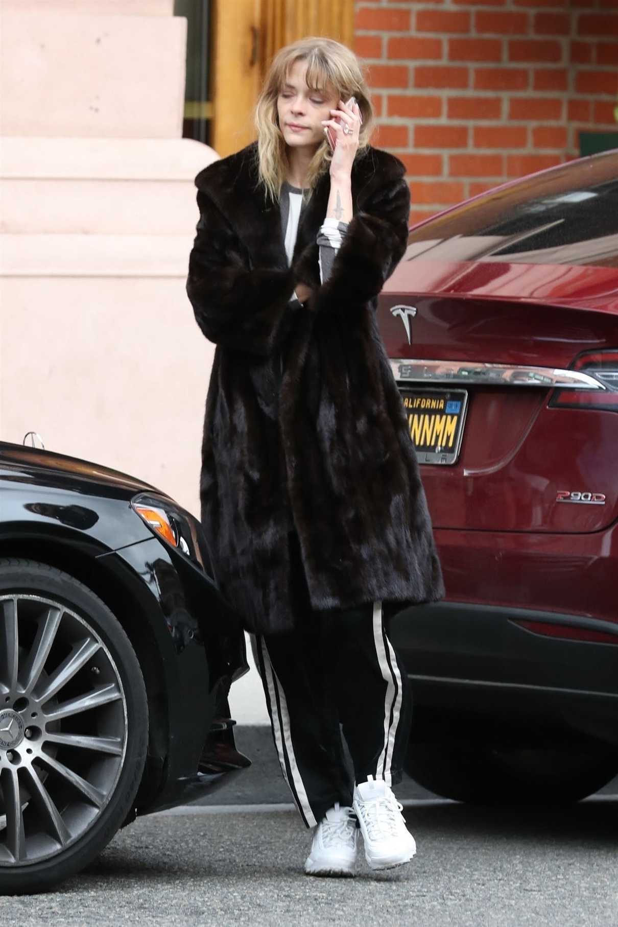 Jaime King Wears a Fur Coat Out in Beverly Hills 03/16/2018-3