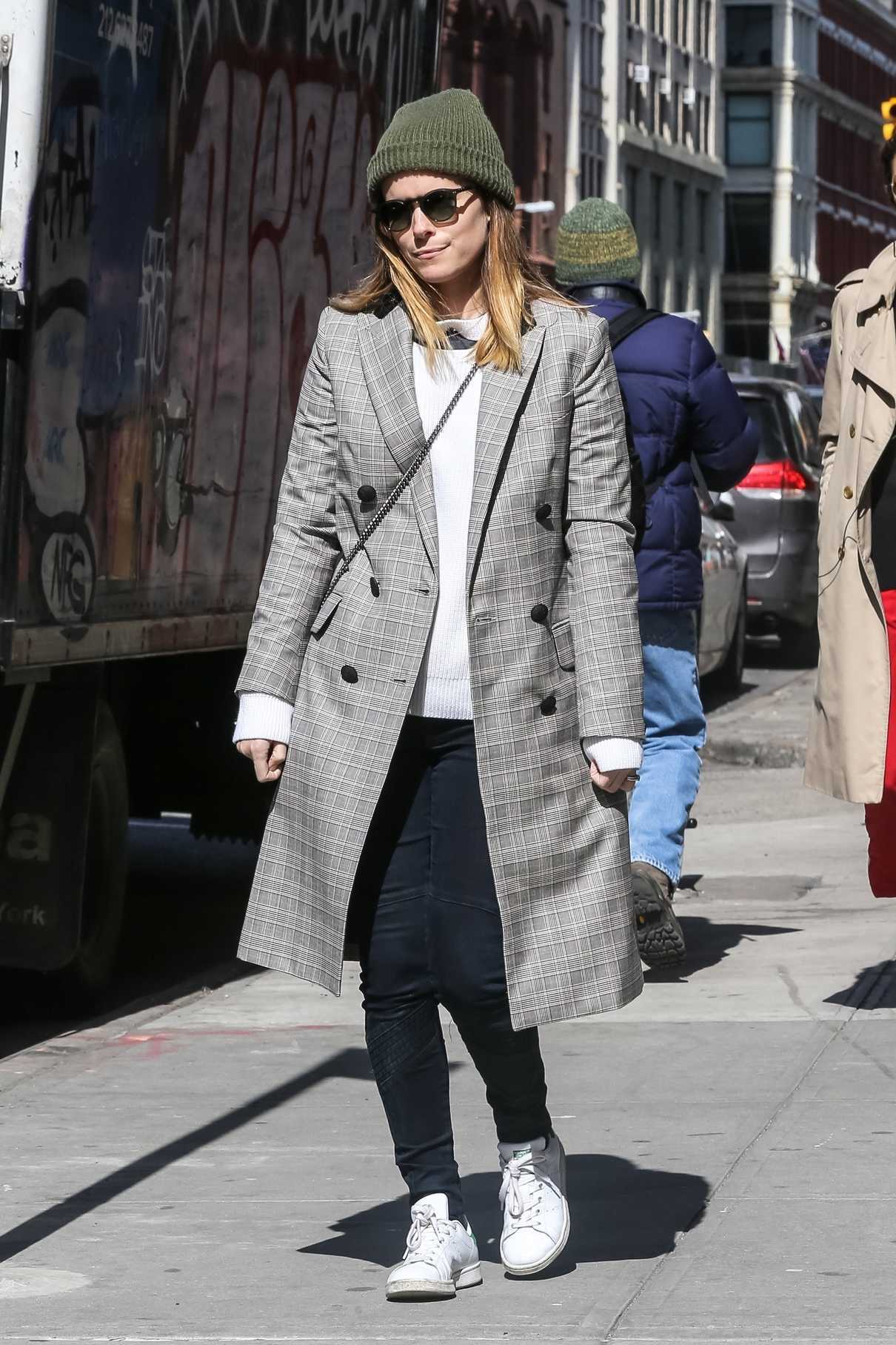 Kate Mara Wears a Plaid Coat Out in New York City 03/17/2018-2
