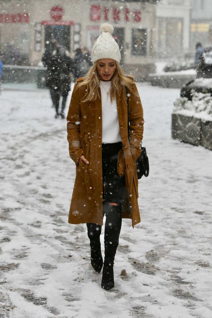 Mollie King Was Caught in a Snow Blizzard in London 02/28/2018-1