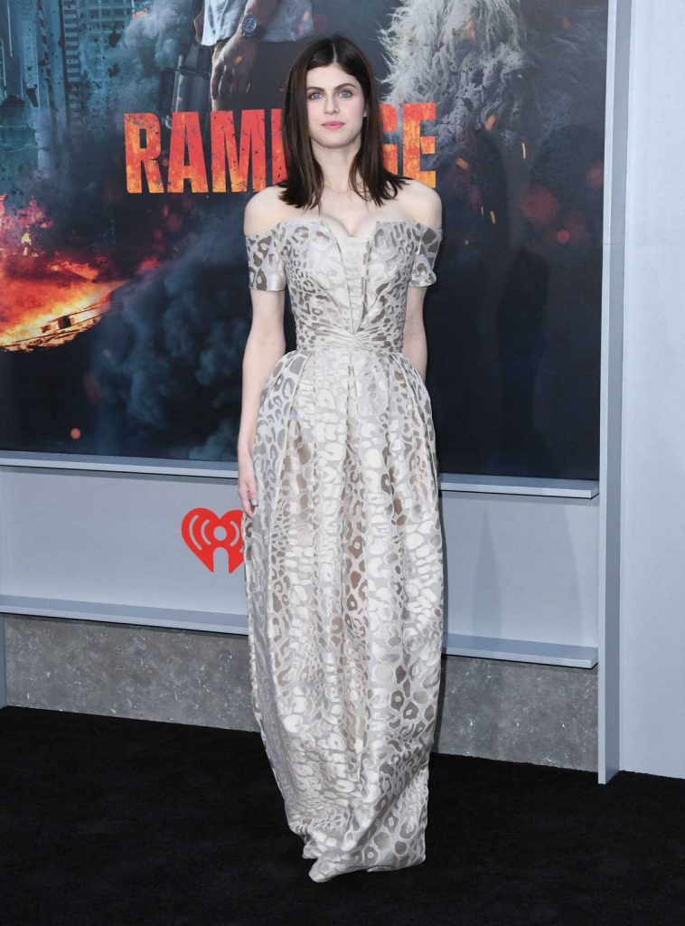 Alexandra Daddario at the Rampage Premiere in Los Angeles 04/04/2018-1