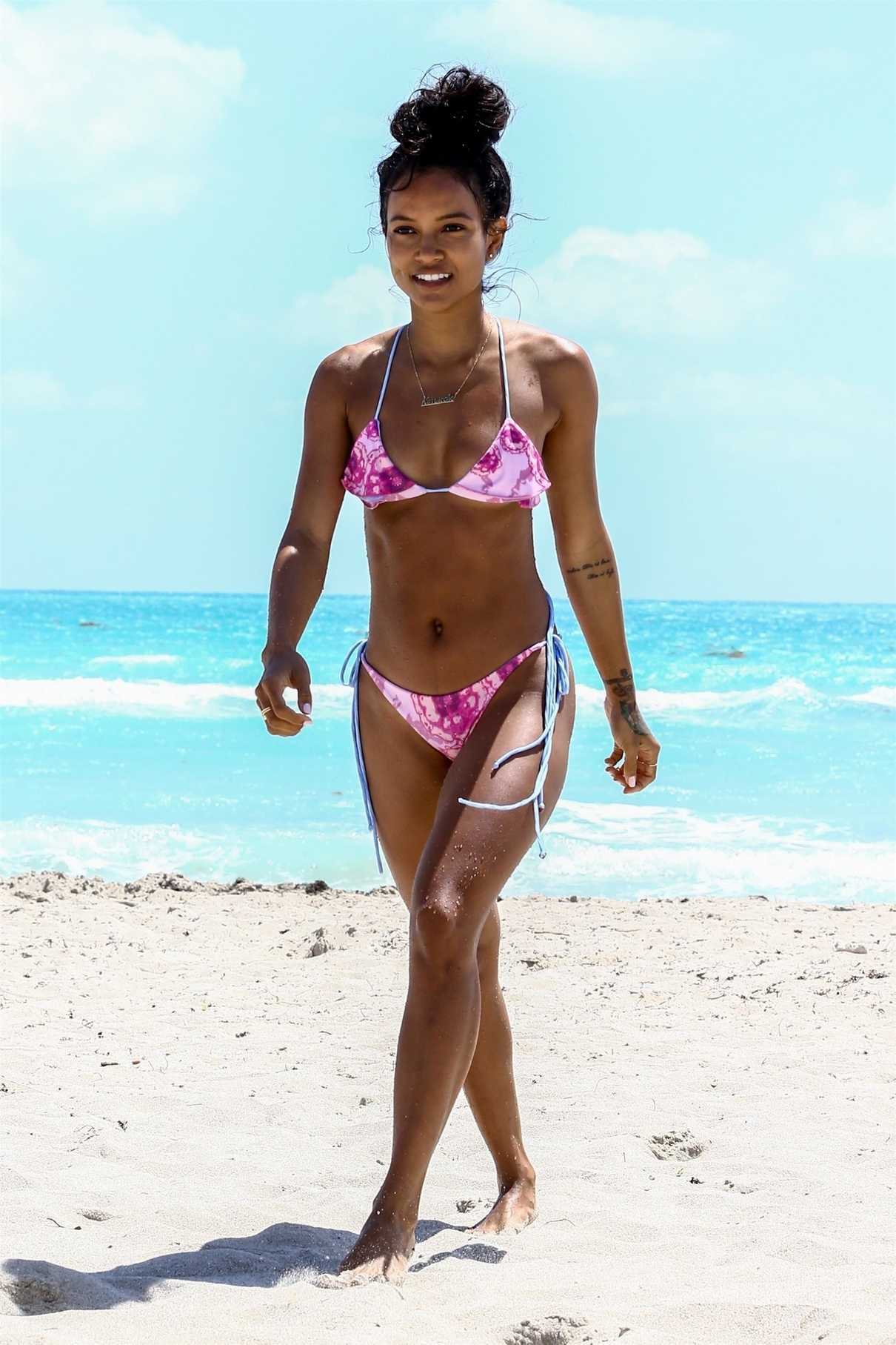 Karrueche Tran in Bikini on the Beach in Miami 04/12/2018-2