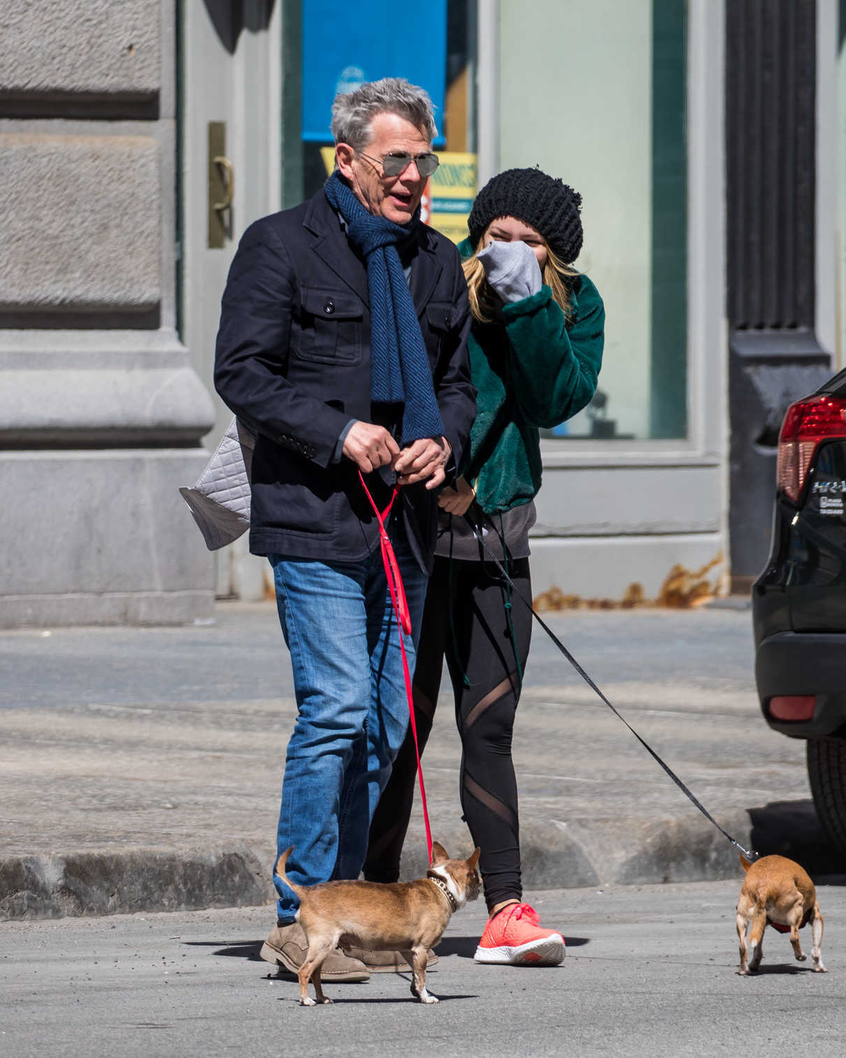 Katharine McPhee Walks Her Dogs with David Foster in New York City 04/05/2018-5