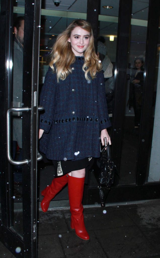 Kathryn Newton Wears a Bright Red Boots Outside Good Morning America in New York City 04/02/2018-3