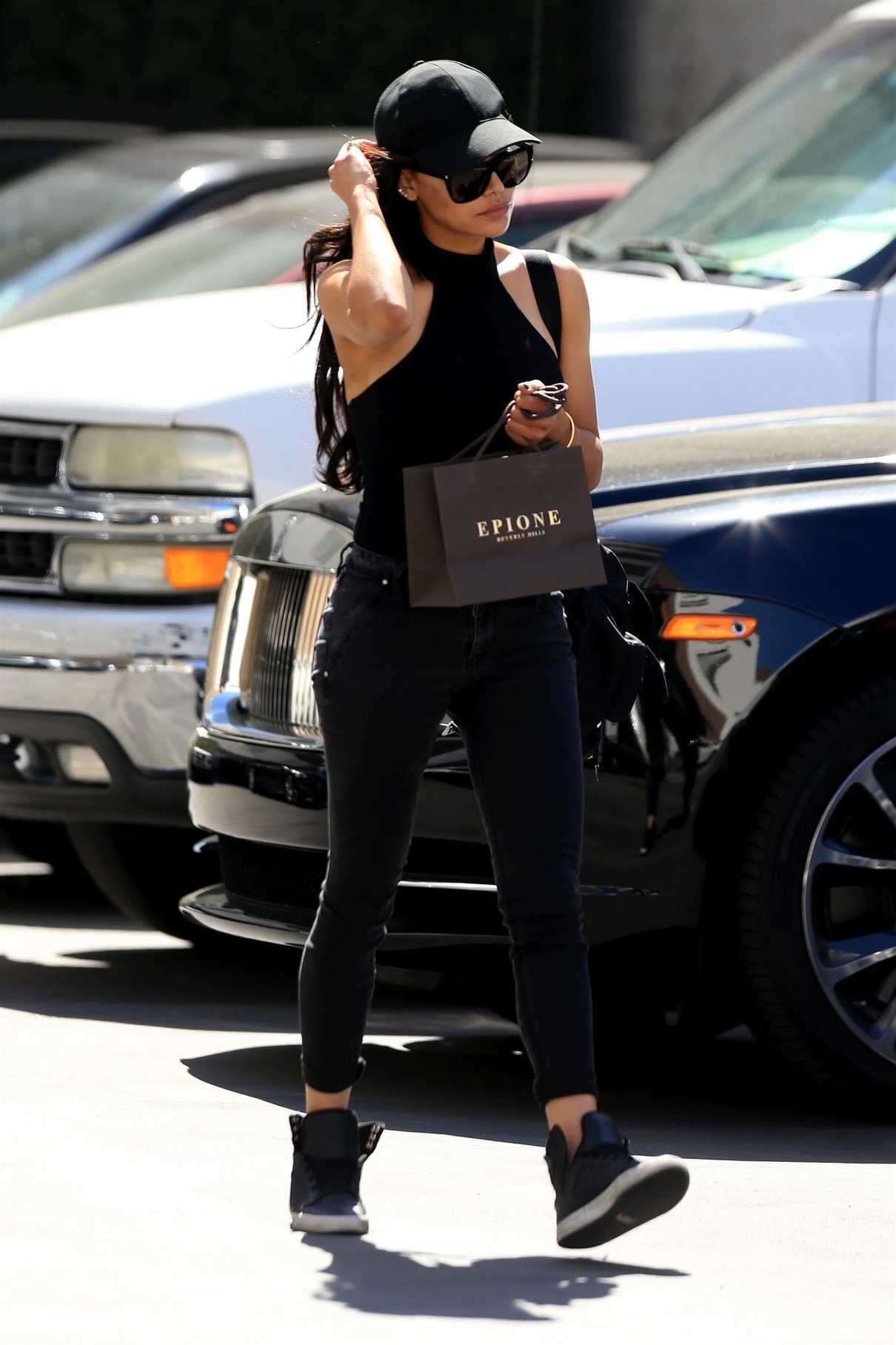 Naya Rivera Wears all Black as She Leaves the Epione Skin Care Clinic in Beverly Hills 04/25/2018-3