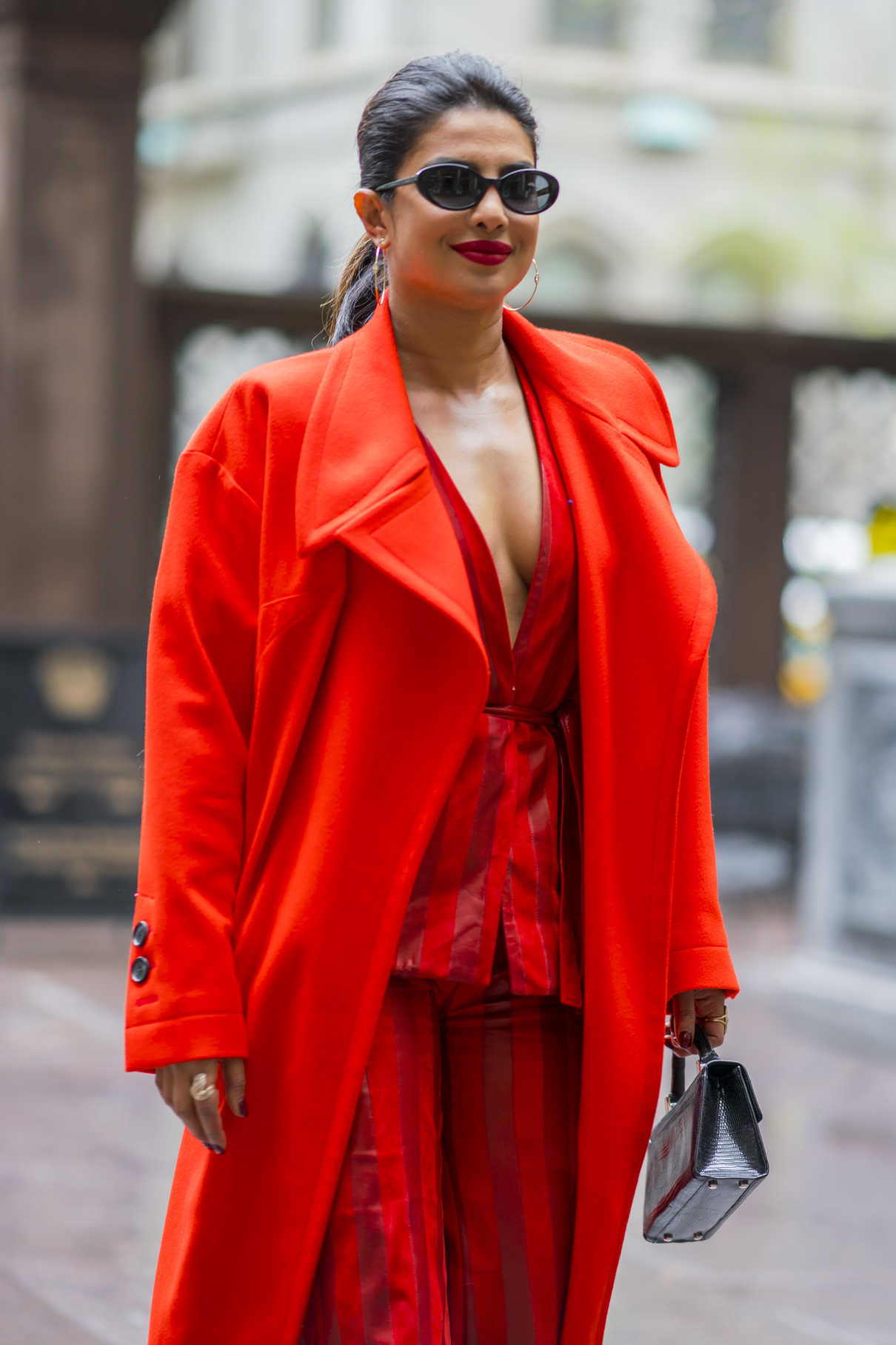 Priyanka Chopra Wears All Red Ensemble Out in New York City 04/25/2018-5